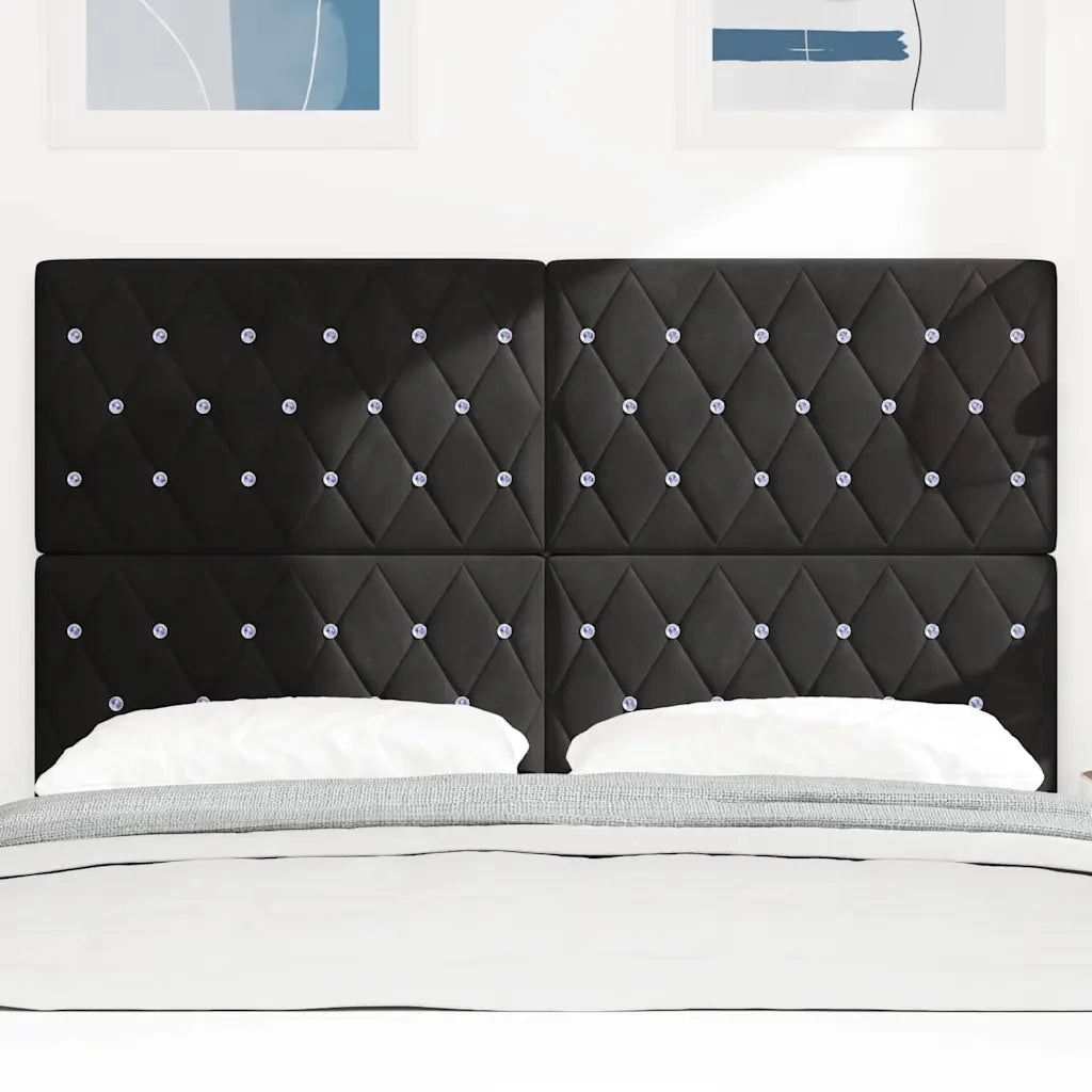 Testiera LED con luci a strisce a LED Nero 144 cm Poliestere 3338362
