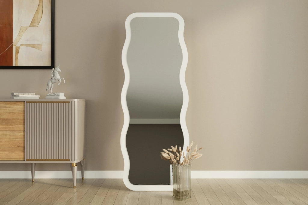 Bissone, Specchio Forma Rettangolare, 50x160h cm Bianco