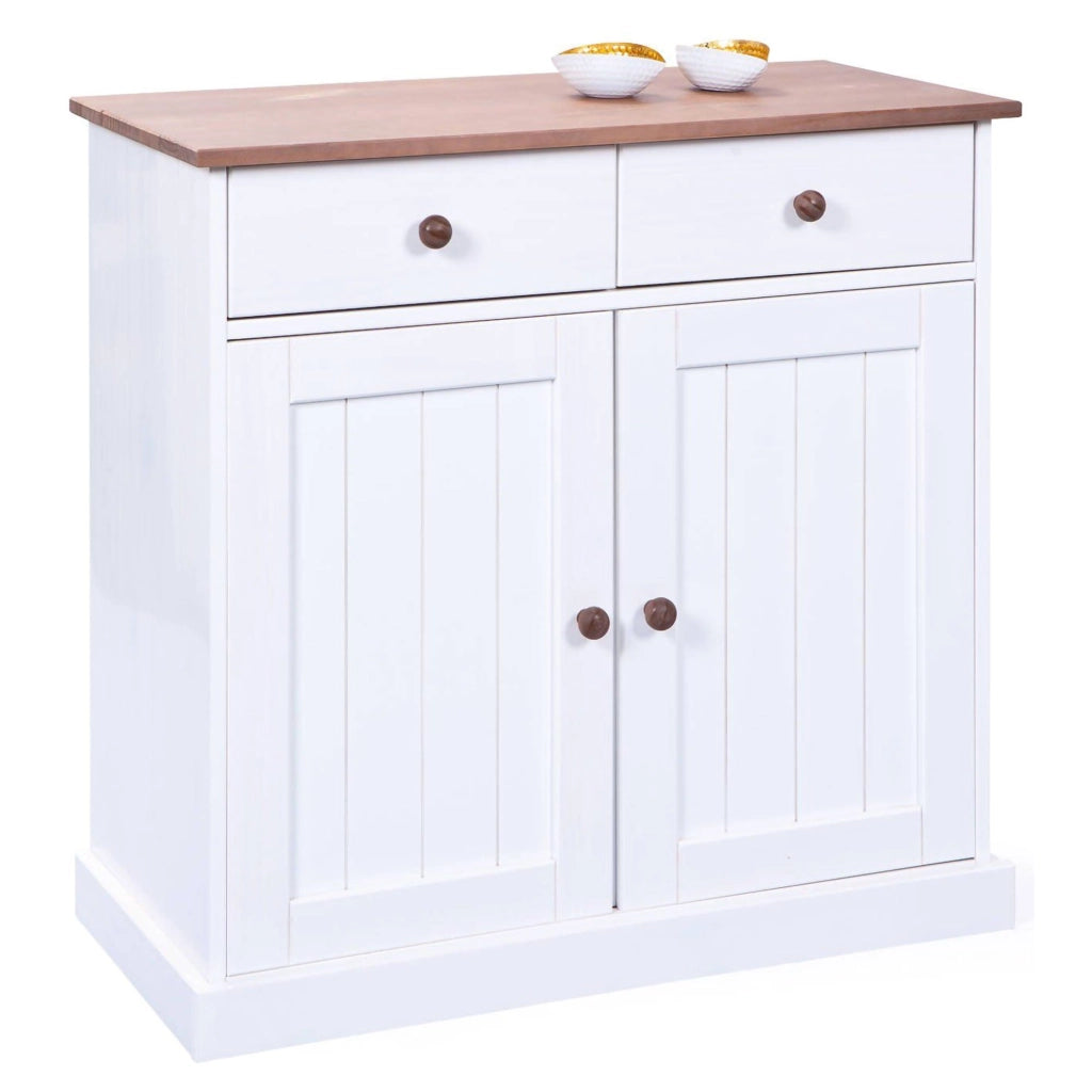 Madia Buja, Credenza 2 Cassetti, 90x45x86h cm Bianco