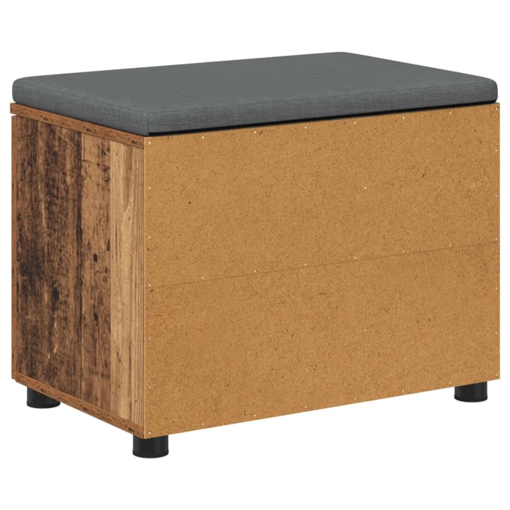 Panca per ingresso con cuscino Legno vecchio 60 x 38 x 46 cm 891502