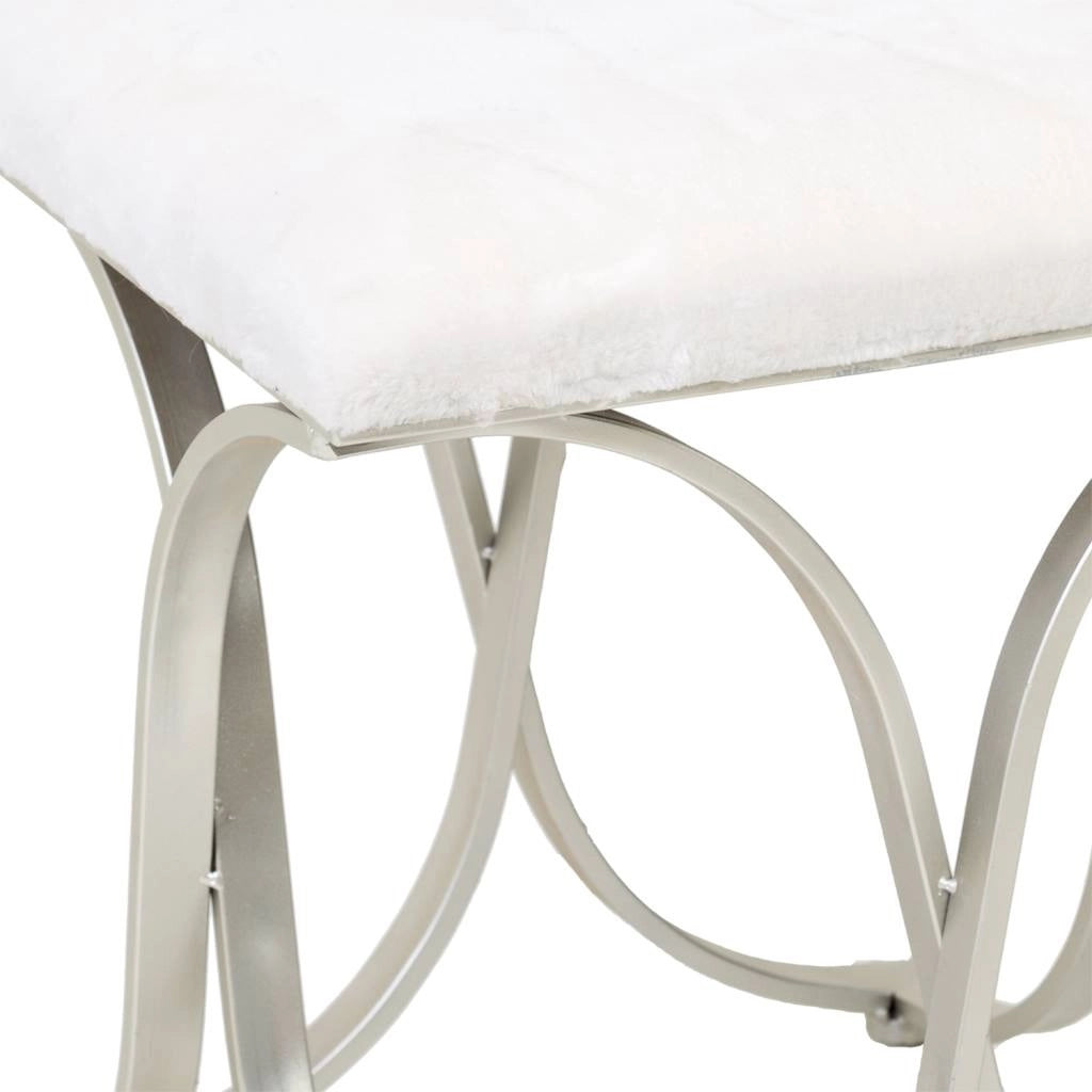 Sgabello imbottita in metallo argento 41x41x47h