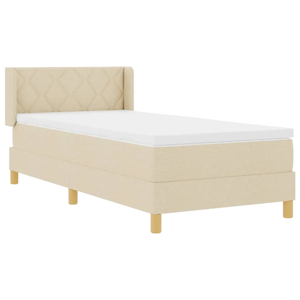 Letto a molle con materasso Crema 200 x 100 cm Tessuto 3341347