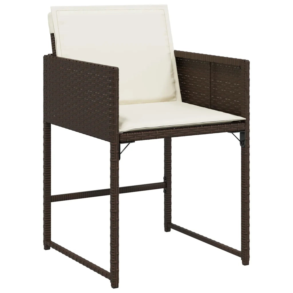Sedie da Giardino con Cuscini 4 pz Marroni in Polyrattan 4007478