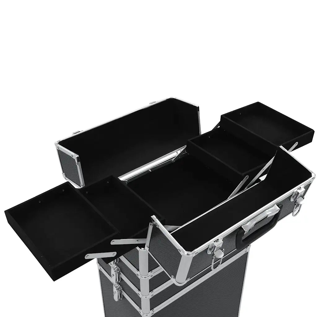Valigia Trolley per Cosmetici in Alluminio Nero CFW5202679