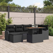 Set Divano da Giardino con cuscino 7 pcs Nero 3349484