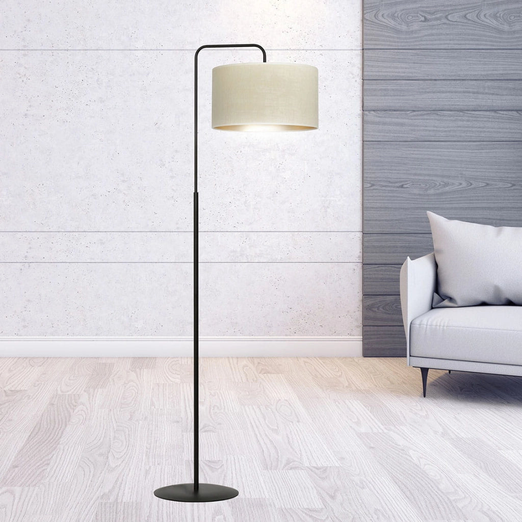 Lampada da terra Emibig Hilde nera/beige oro E27 150cm