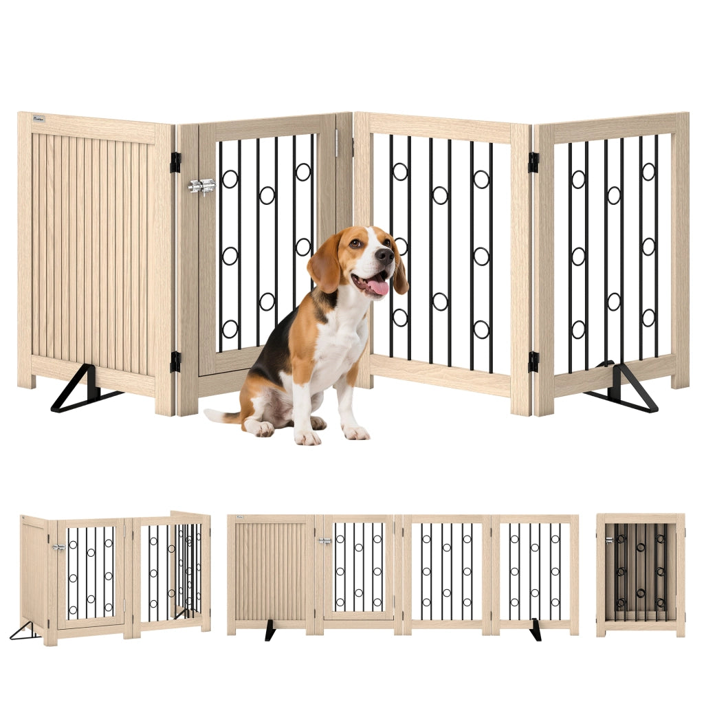 Cancelletto per Animali ¨C Xylo ¨C 4 Pannelli MDF Acciaio con Porta