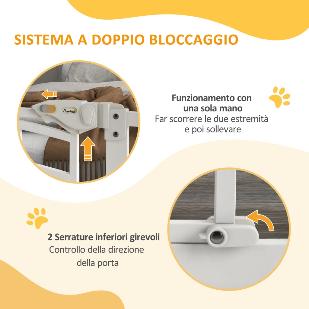 Cancellino per Cani ¨C Minimal ¨C 74-100x76 cm Bianco Acciaio e PA