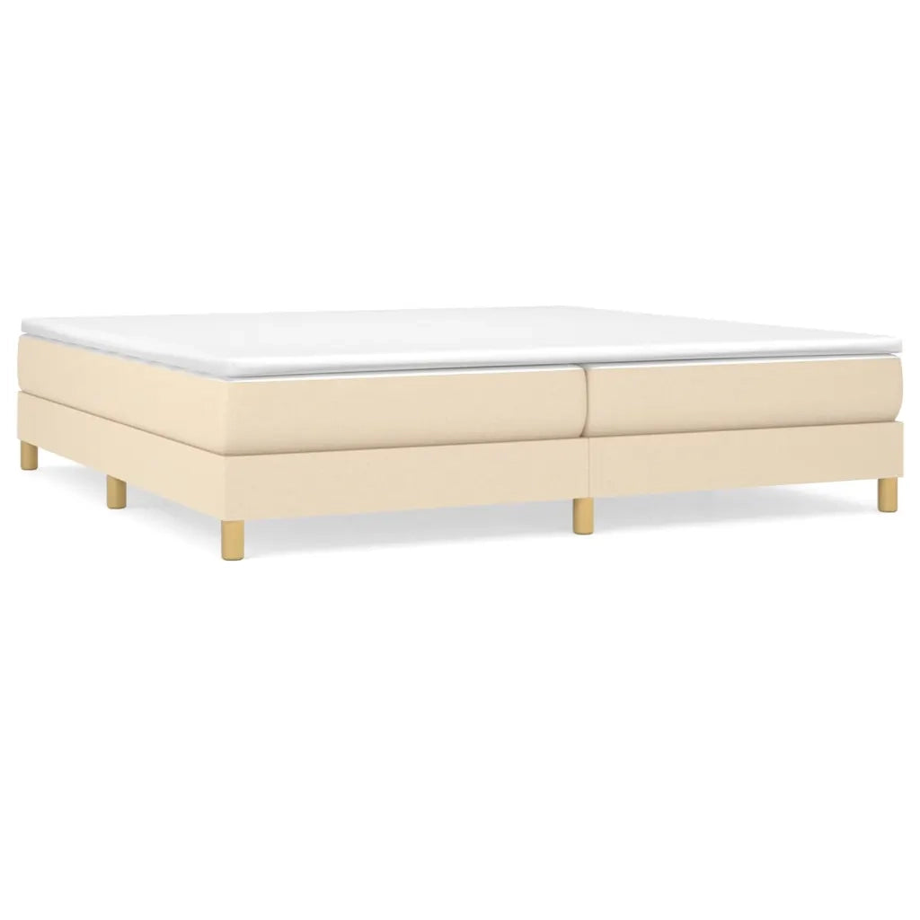 Giroletto a Molle con Materasso Crema 200x200 cm in Tessuto 3144204