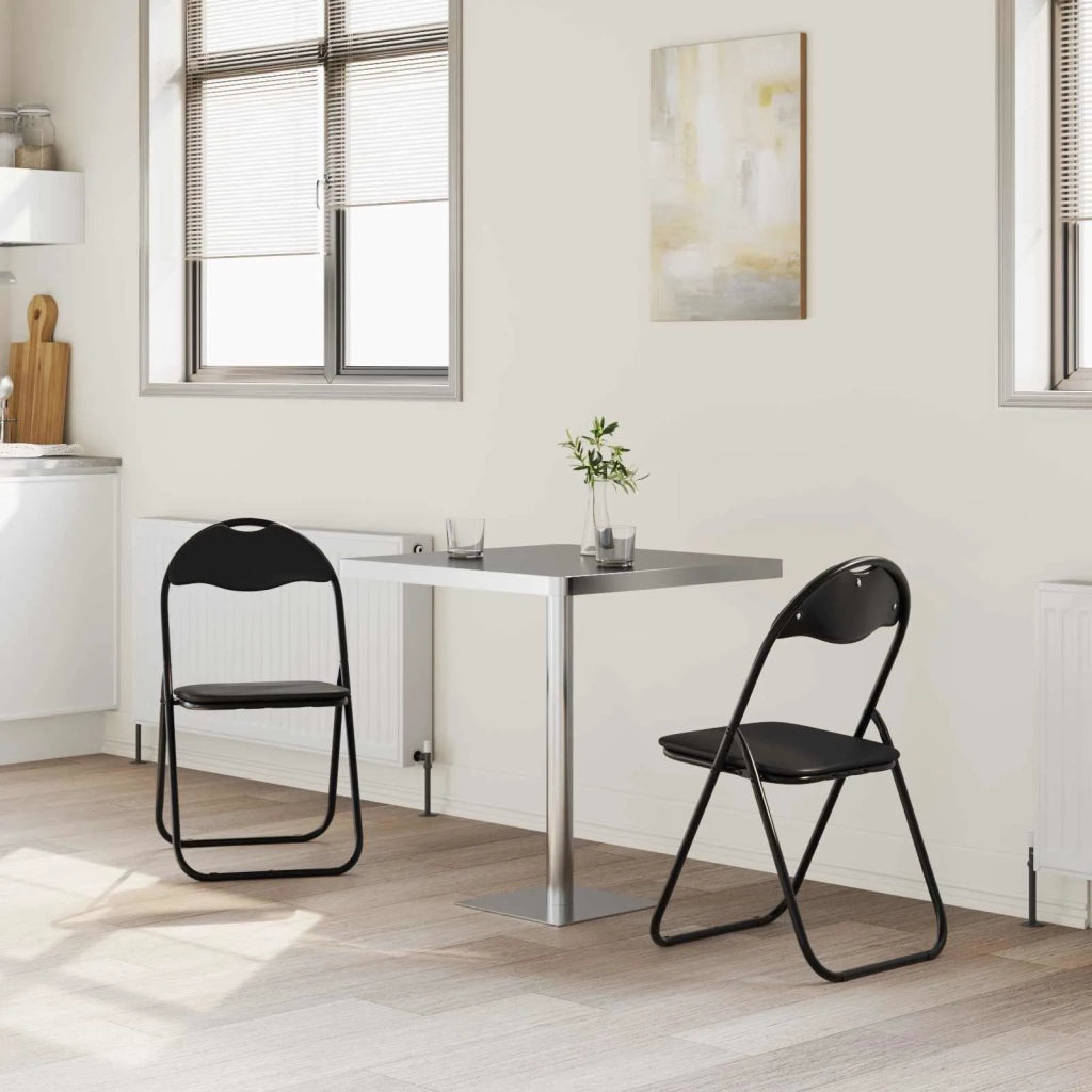 Sedia pieghevole 2 pcs Nero 48 x 43,5 x 81 cm Pelle Sintetica 42029048