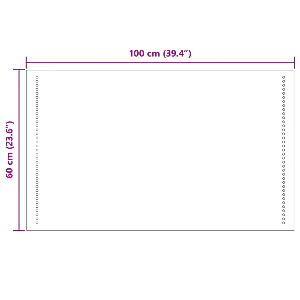 Specchio da bagno LED Trasparente 60 x 10 cm vetro temperato 42045786