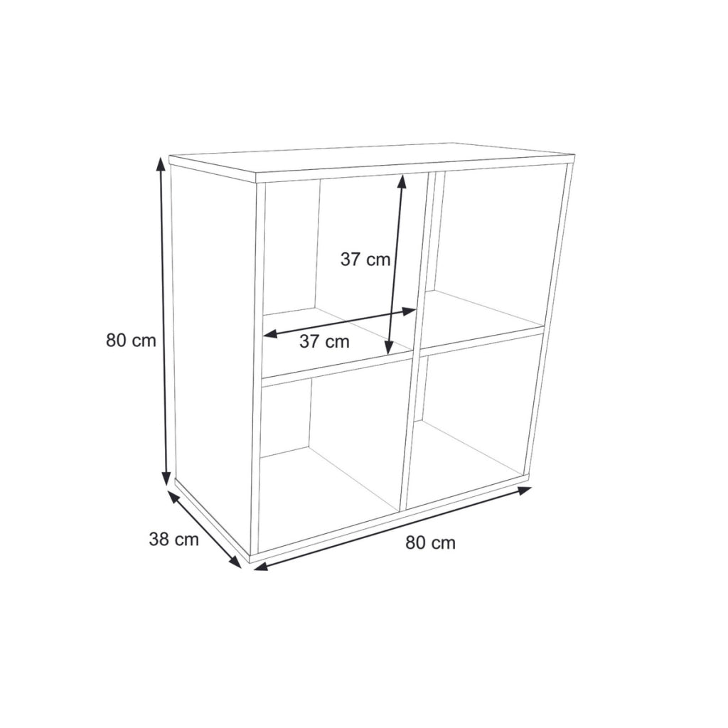 Libreria a Cubi Loni 2x2 Bianca