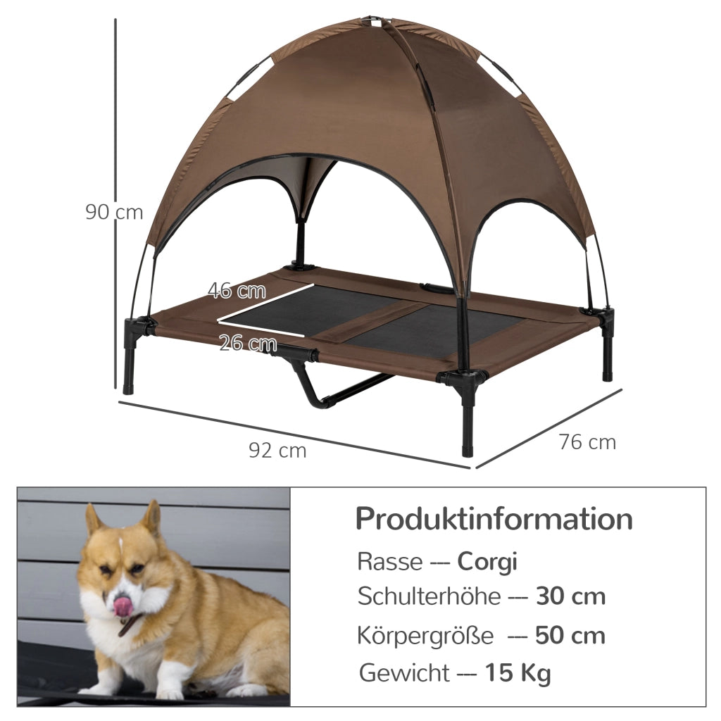 Cuccia per Cane con Baldacchino ¨C Minimal ¨C Grigio 92x76x90 cm
