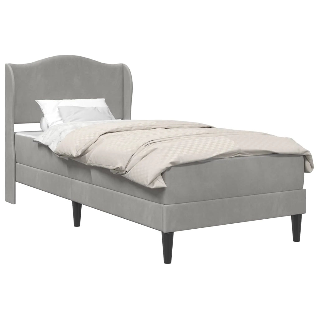 Struttura del letto-Giroletto Grigio Chiaro 100 x 200 cm Velluto 612814