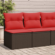 Set Divano Giardino 4 pz con Cuscini Marrone Polyrattan Acacia 3325240