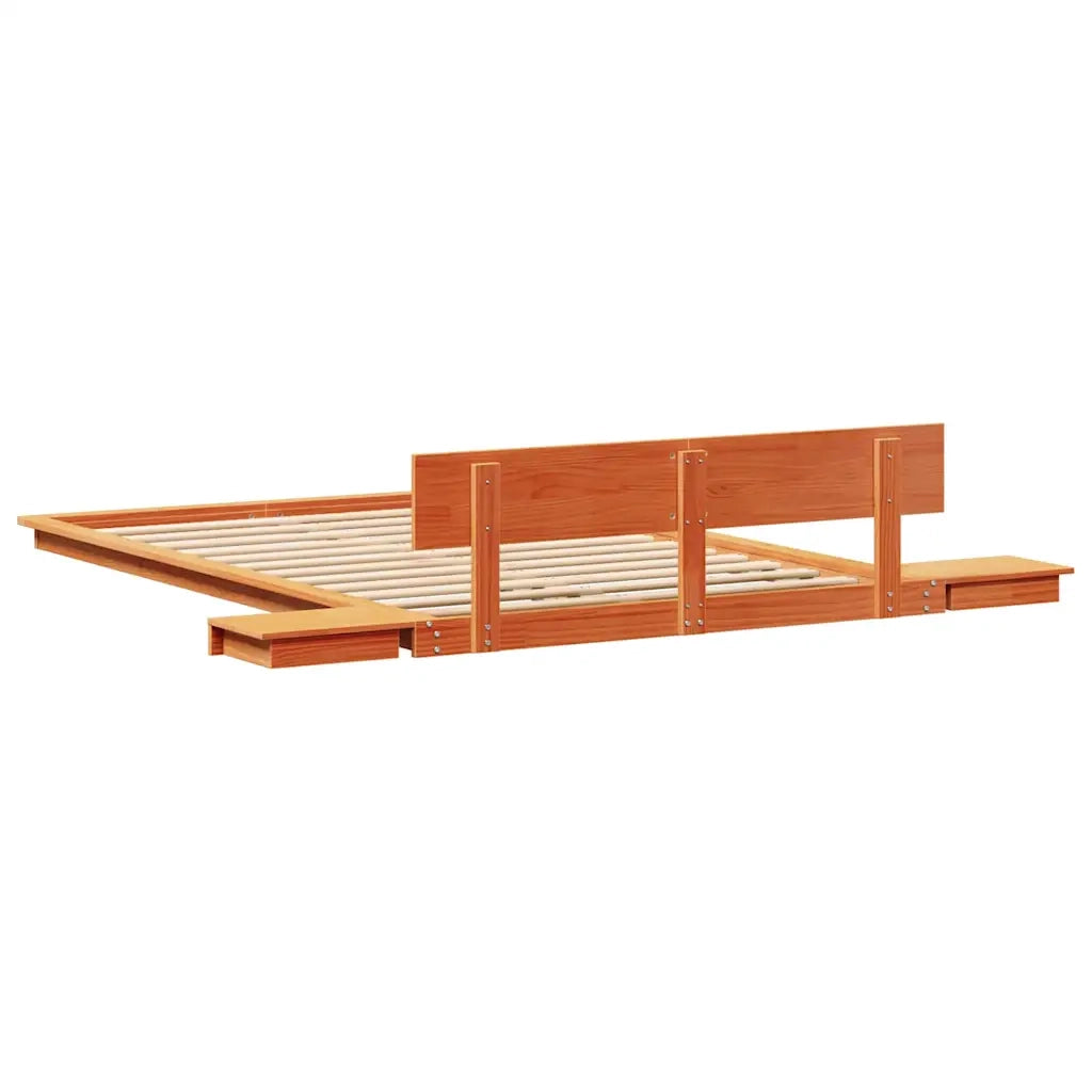 Struttura del letto-Giroletto Marrone 135 x 190 cm legno 353032