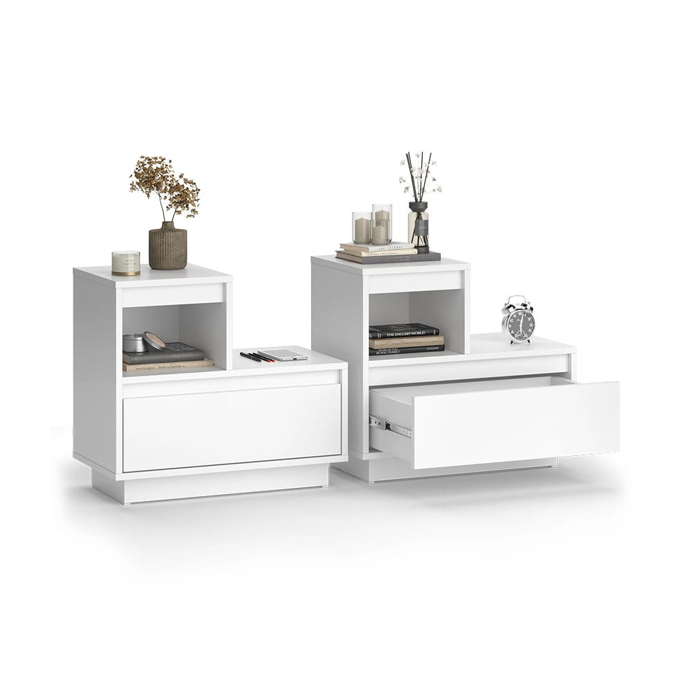 Vicco Comodino Bianco 59.4 x 53.2 cm Set di 2