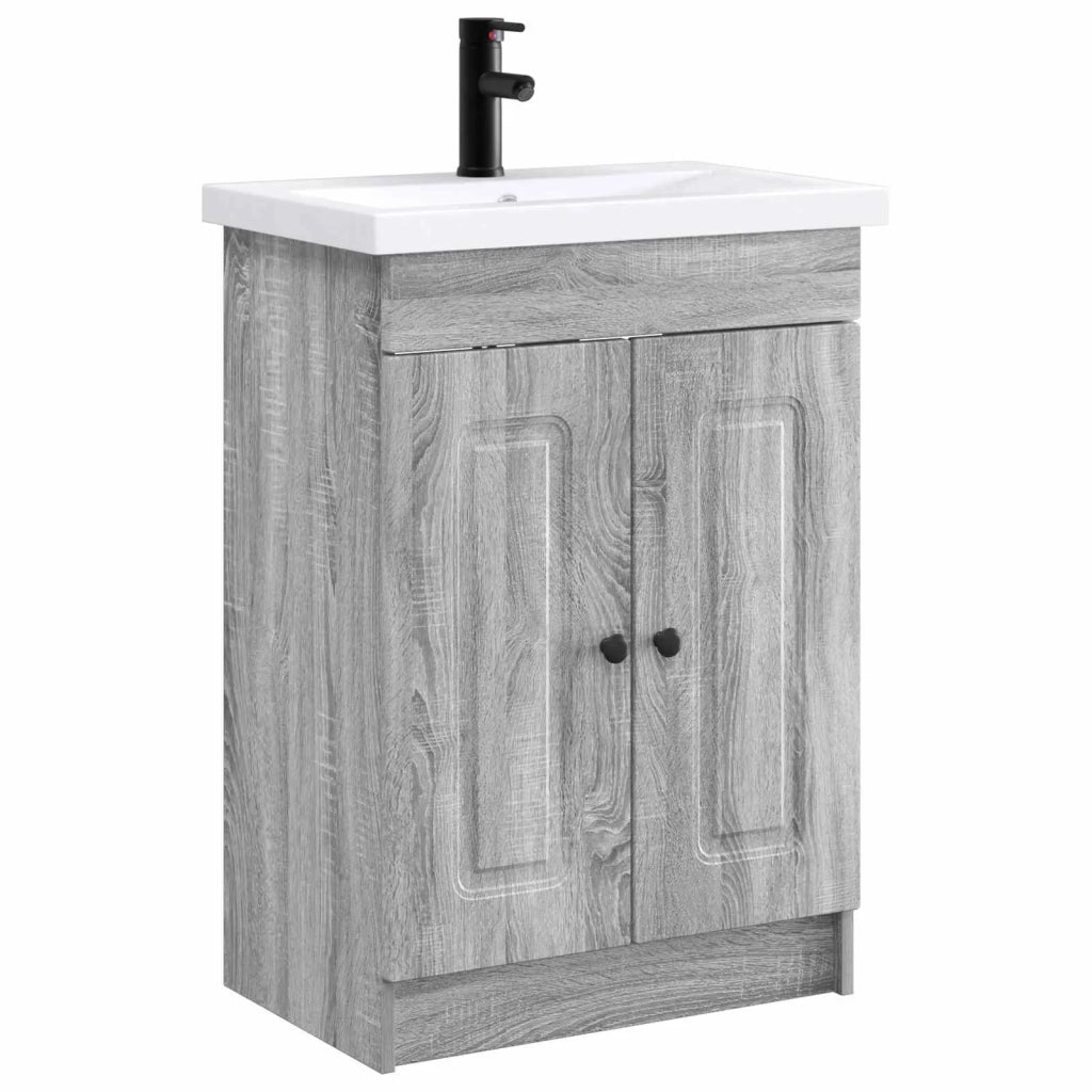 Set di mobili per il bagno Sonoma grigio 56 x 37,5 x 81 cm 3404170