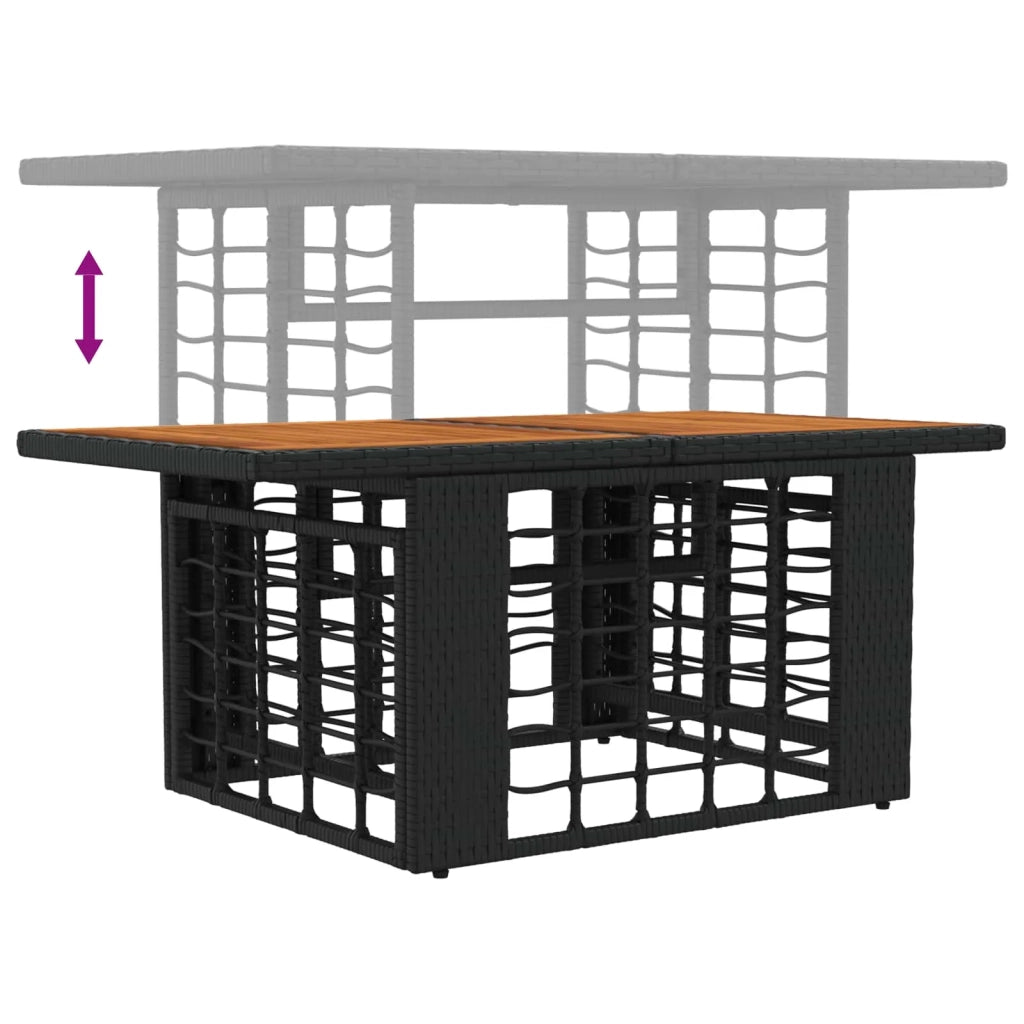 Set Divano da Giardino 9 pz Nero e Grigio scuro polyrattan 3437871