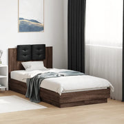 Giroletto con Testiera e LED Rovere Marrone 90x190 cm 3210065