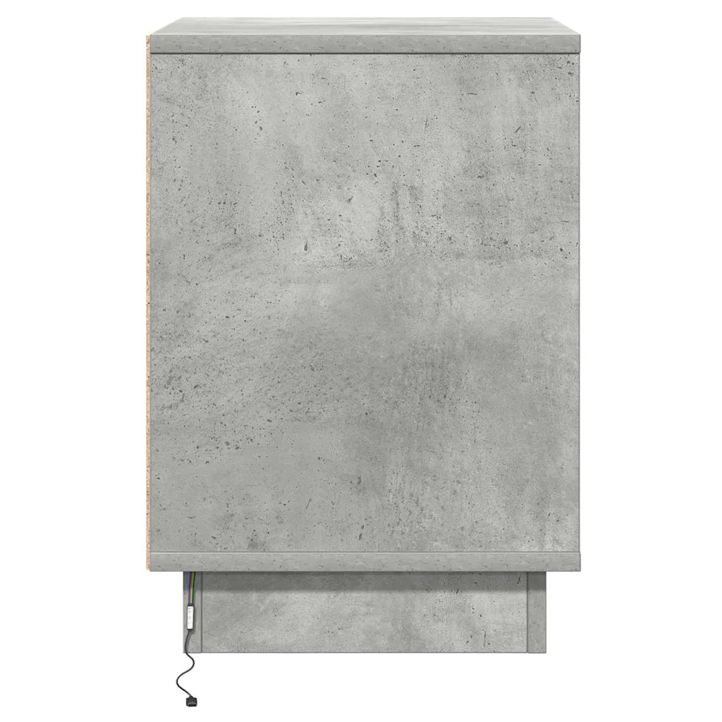 Comodino | Armadio da Notte | Mobiletto da notte Grigio cemento 39 x 34,5 x 50 cm