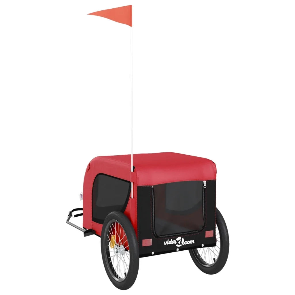 Rimorchio da Bici per Animali Rosso e Nero Oxford e Ferro 94006