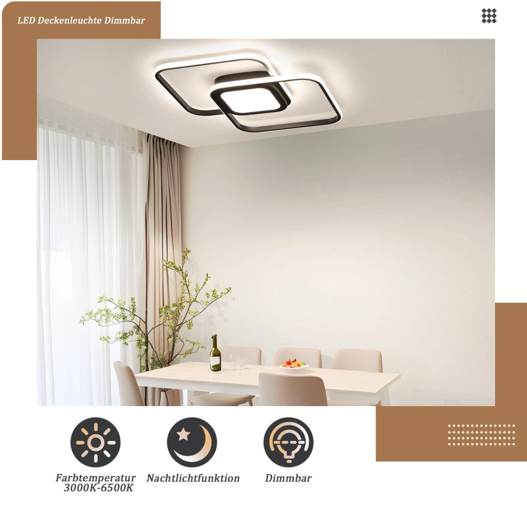 ZMH Lampada da soffitto LED dimmerabile 48W con telecomando per corridoio