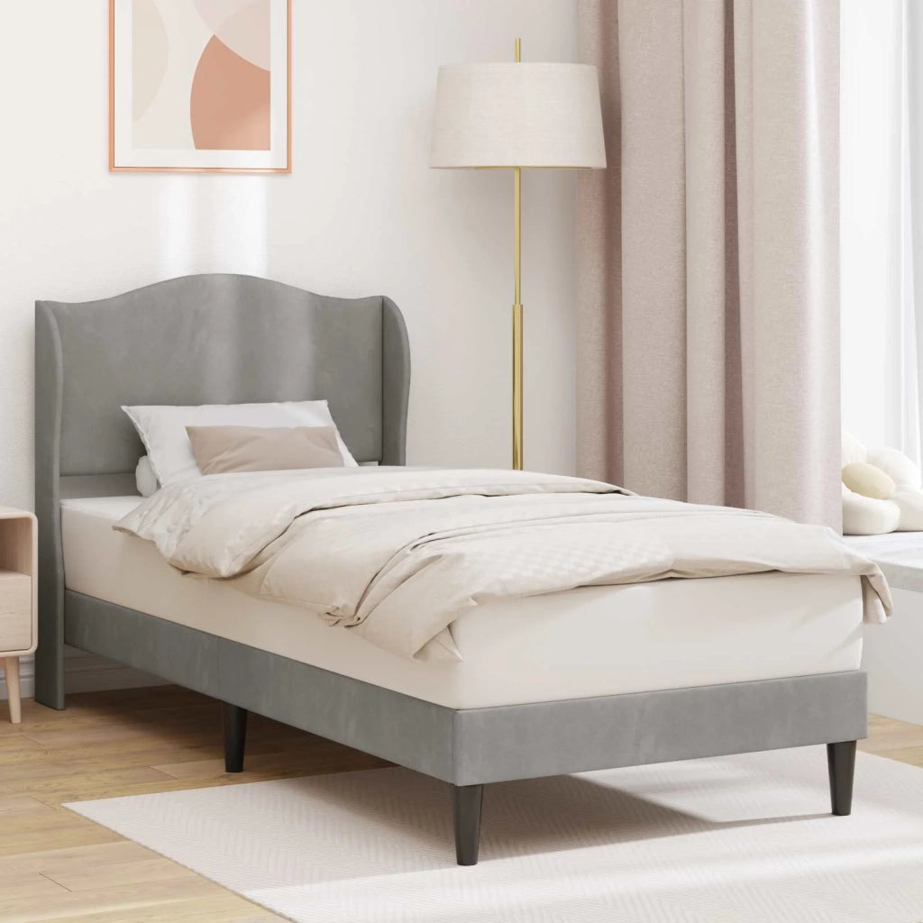 Struttura del letto-Giroletto Grigio Chiaro 80 x 200 cm Velluto 916967