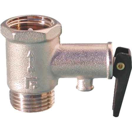 VALVOLA DI SICUREZZA SCALDACQUA CON LEVA 1/2 M.F.