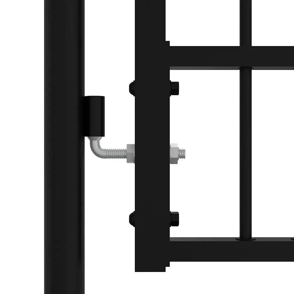 Cancello per recinzione Kampen con punta a lancia Nero 302x150 cm in acciaio 151097