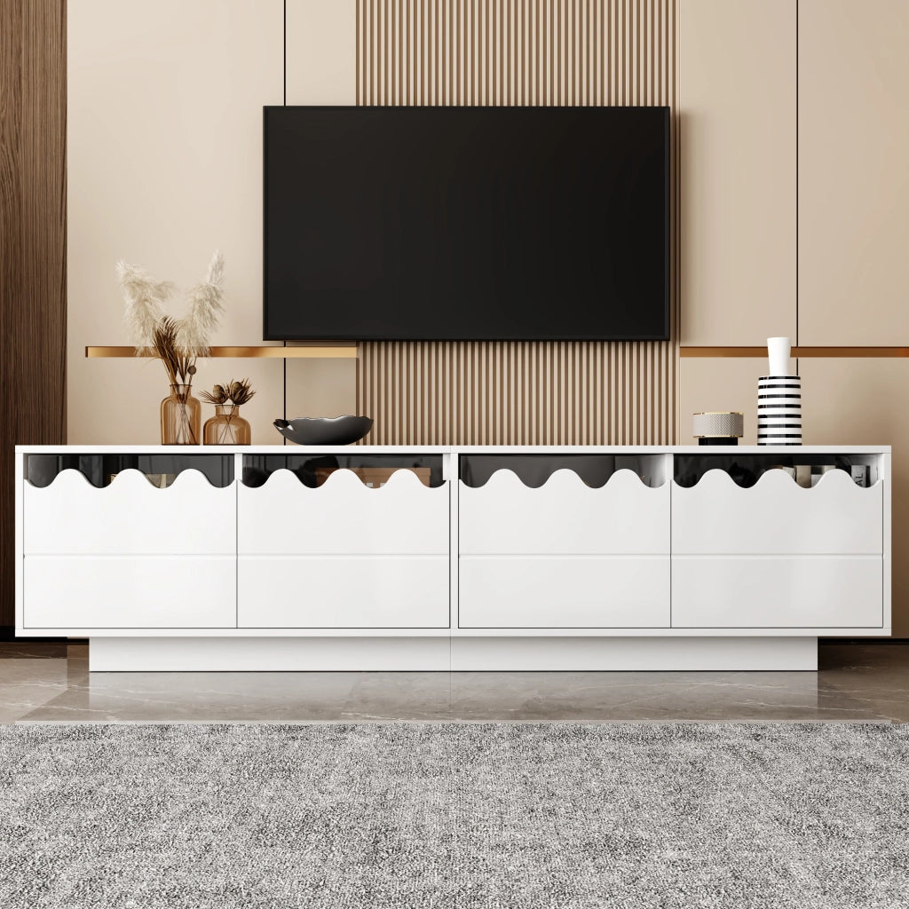 Cassettiera TV bianca in MDF e truciolare lunghezza 170 cm