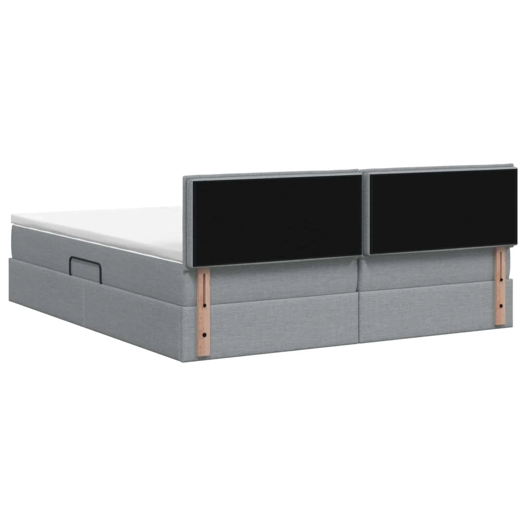 Letto con contenitore LED e materasso Grigio Chiaro 3459366