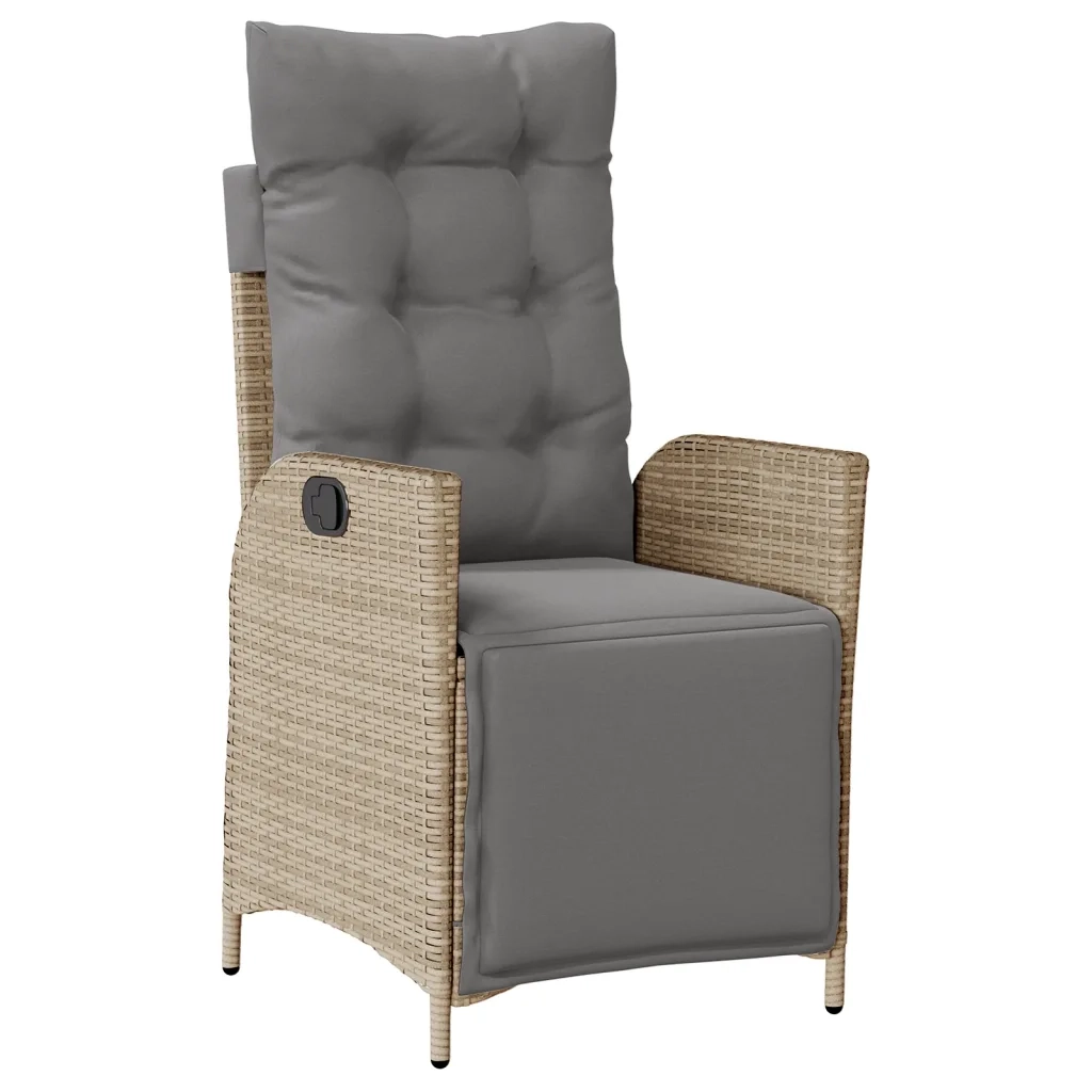 Set Pranzo da Giardino 5 pz con Cuscini Beige Misto Polyrattan 3213449