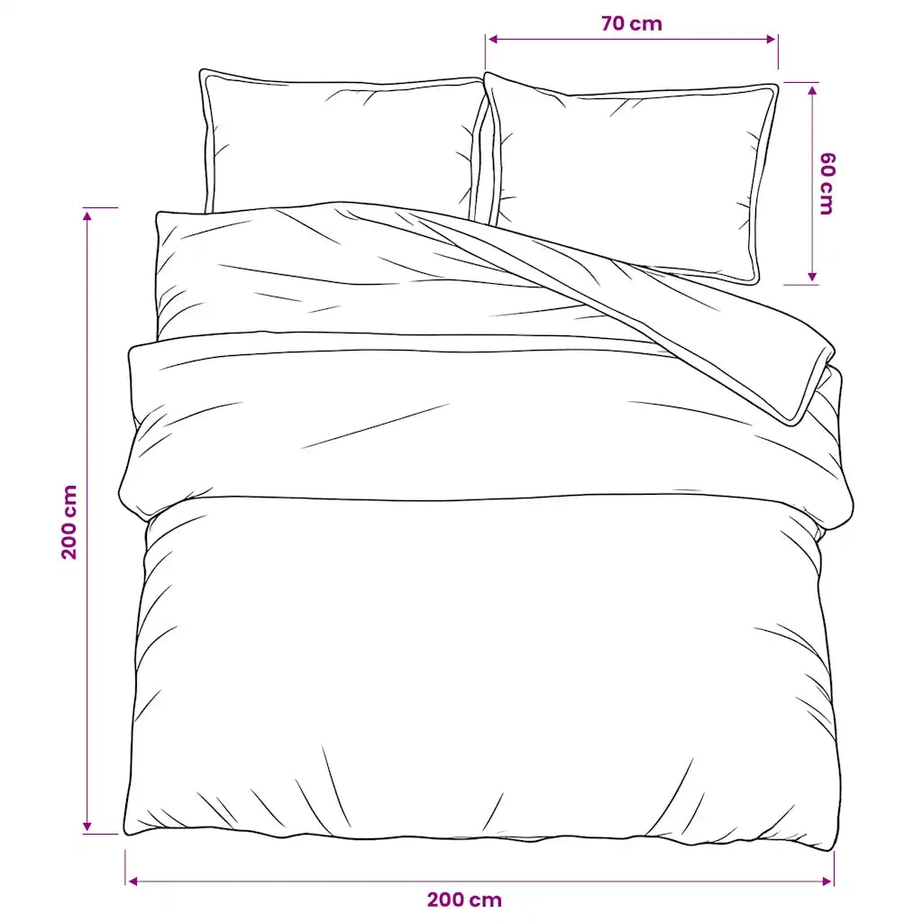 Set Copripiumino Bianco e Marrone 200x200 cm in Cotone 136403