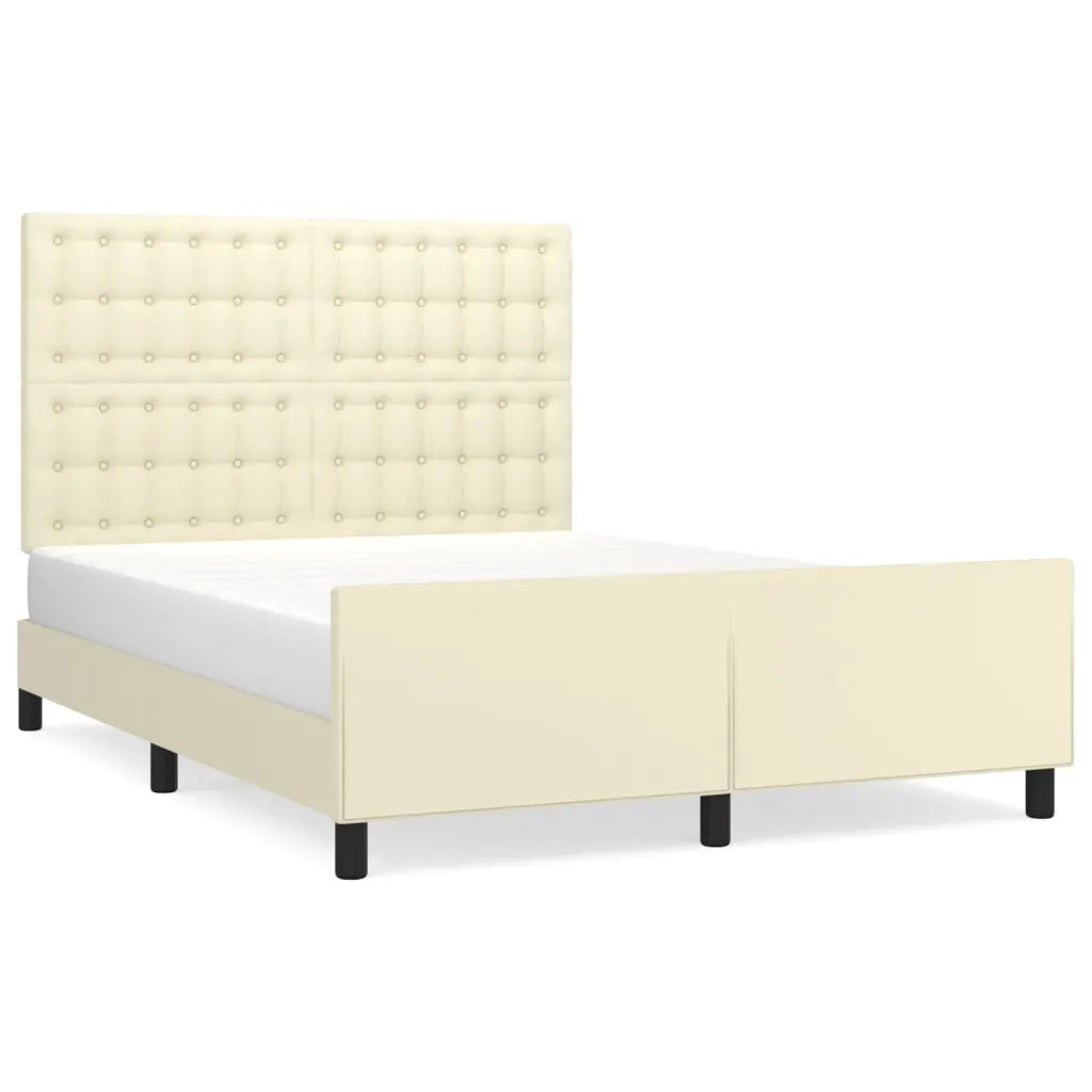 Giroletto con Testiera Crema 140x190 cm in Similpelle