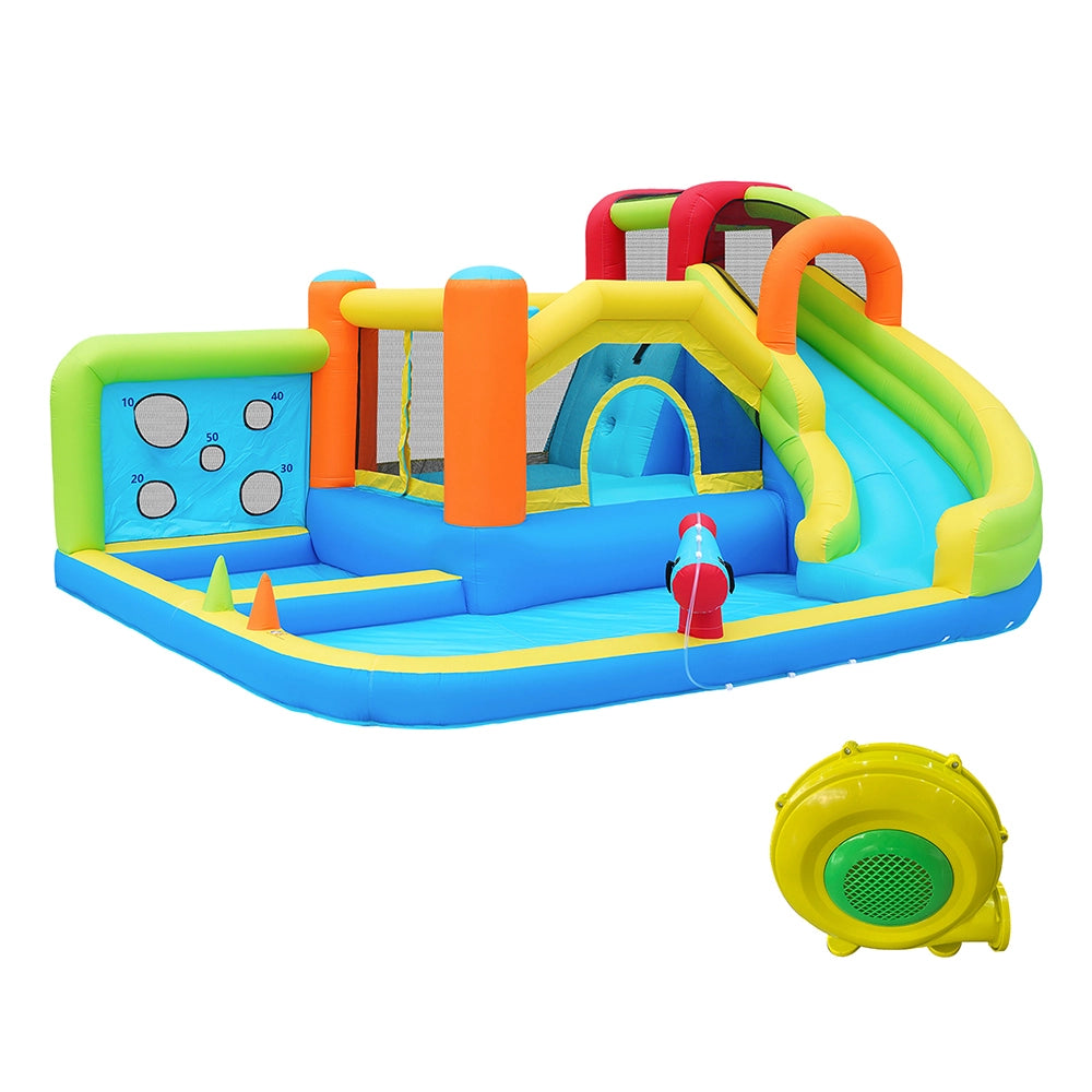 Parco giochi per bambini-Xylo-Ventilatore 450W + Acquatici + Basket trampolino + Arrampicata + Lanci