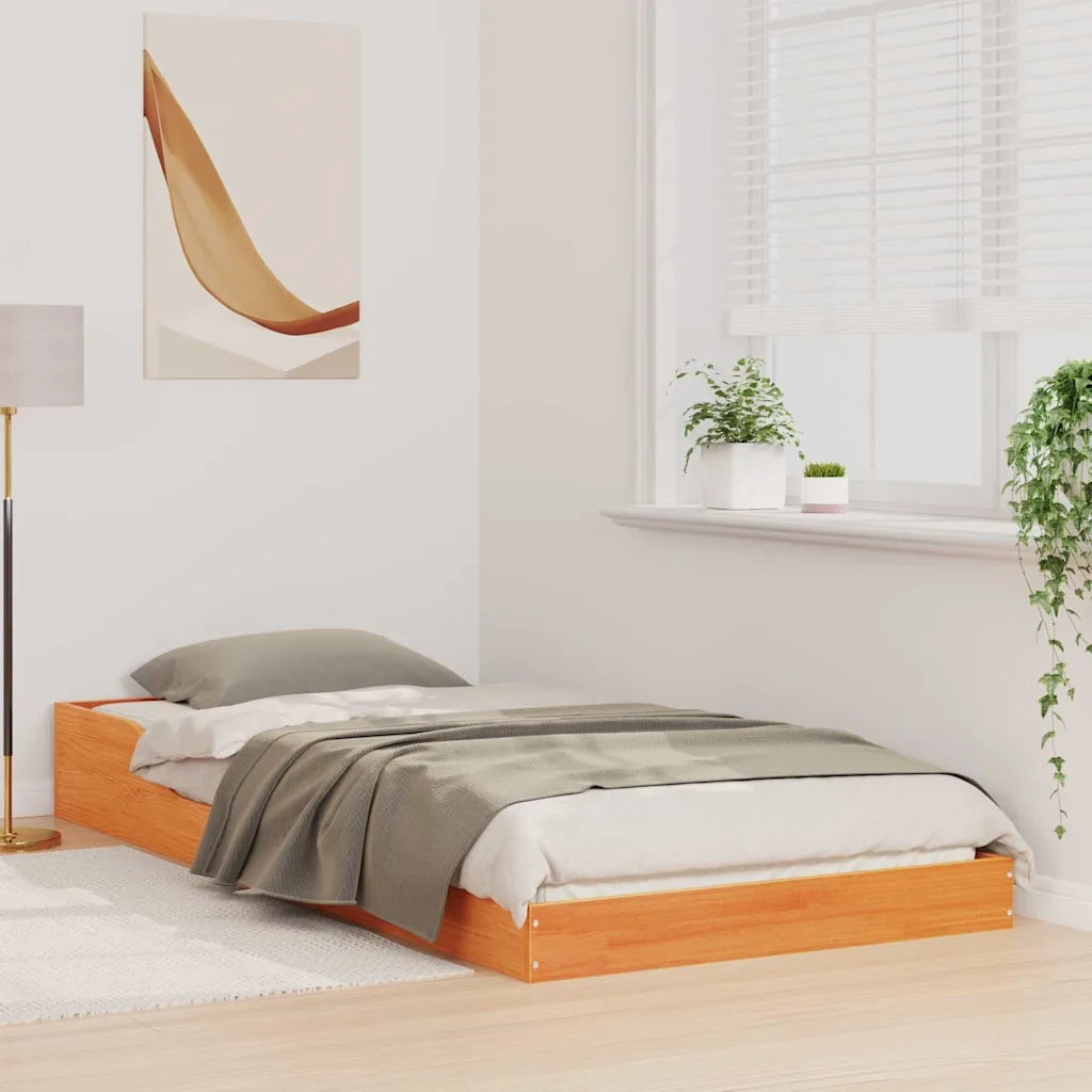 Struttura del letto Marrone cerato 90 x 210 cm Pino massello 873348