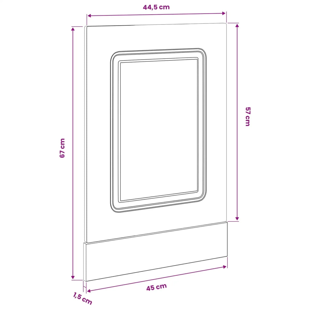 Pannello lavastoviglie Kalmar Rovere Nero 45 x 1,5 x 57 cm
