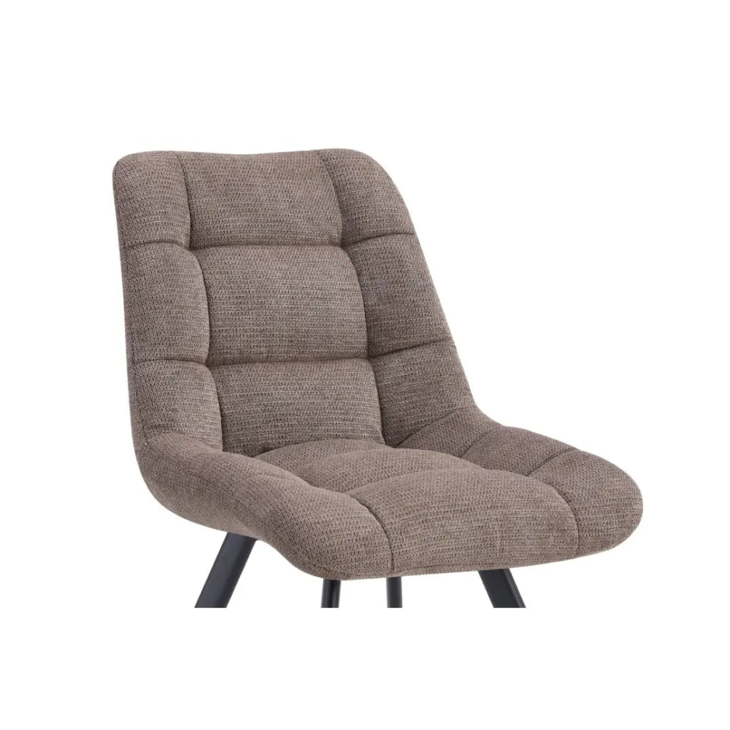 Set di 2 sedie VELMA - Tessuto pepe - Gambe in metallo - Design moderno - Eleganza naturale e contrastata