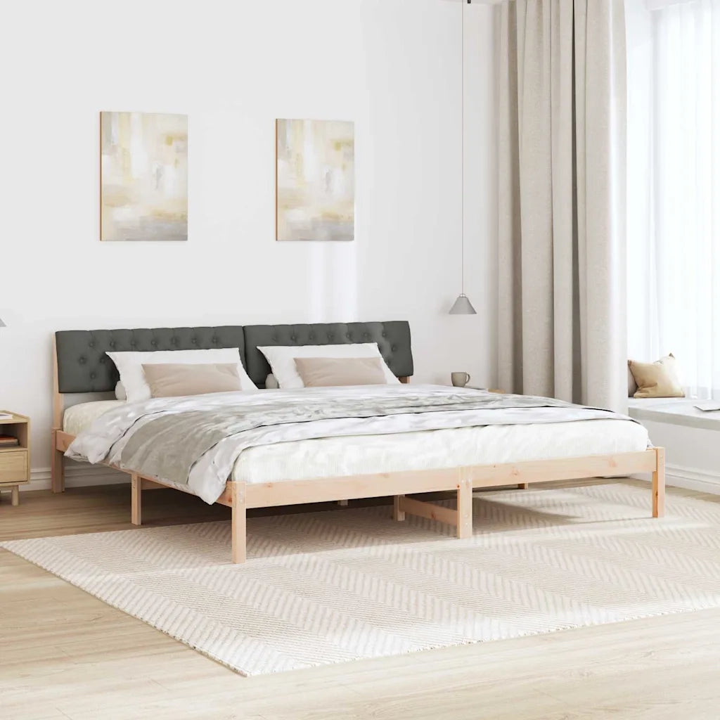 Struttura del Letto marrone e grigio scuro 200 x 200 cm 3394339