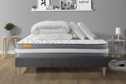 Pacchetto letto completo - Materasso 140x200cm + Box spring con doghe (kit) + 2 cuscini + Piumino - Memo Plus