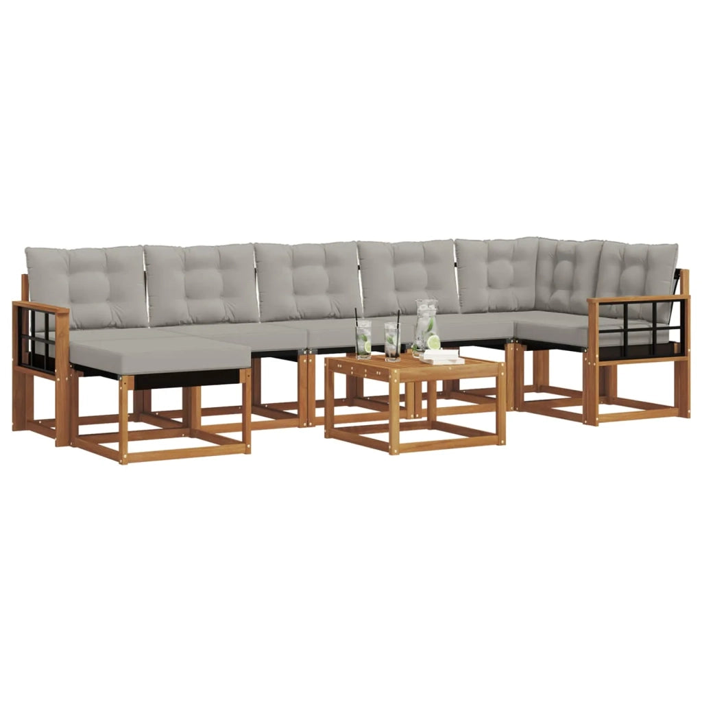 Set di divani da esterno 8 pcs Grigio Naturale e Chiaro 3368910