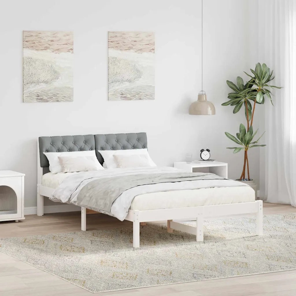 Struttura del Letto Bianco e grigio chiaro 120 x 200 cm 878613