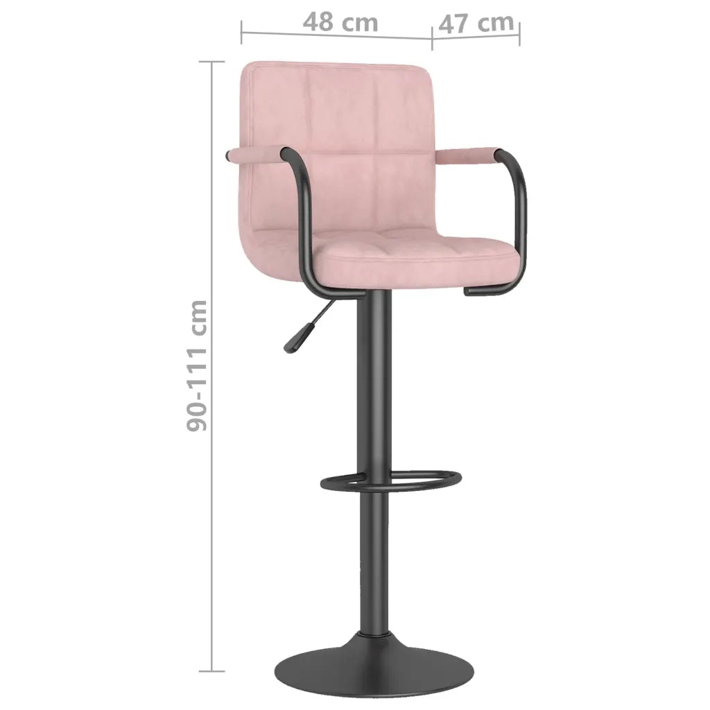 Sgabello da Bar Rosa in Velluto 334653