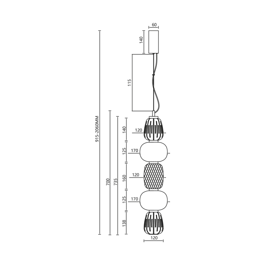 Lampada a sospensione Caro Milagro cromata LED 40W