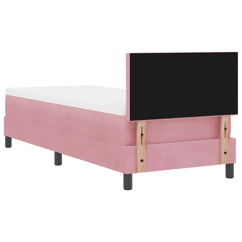 Letto a molle con testiera Rosa 80 x 200 cm Velluto 3339205