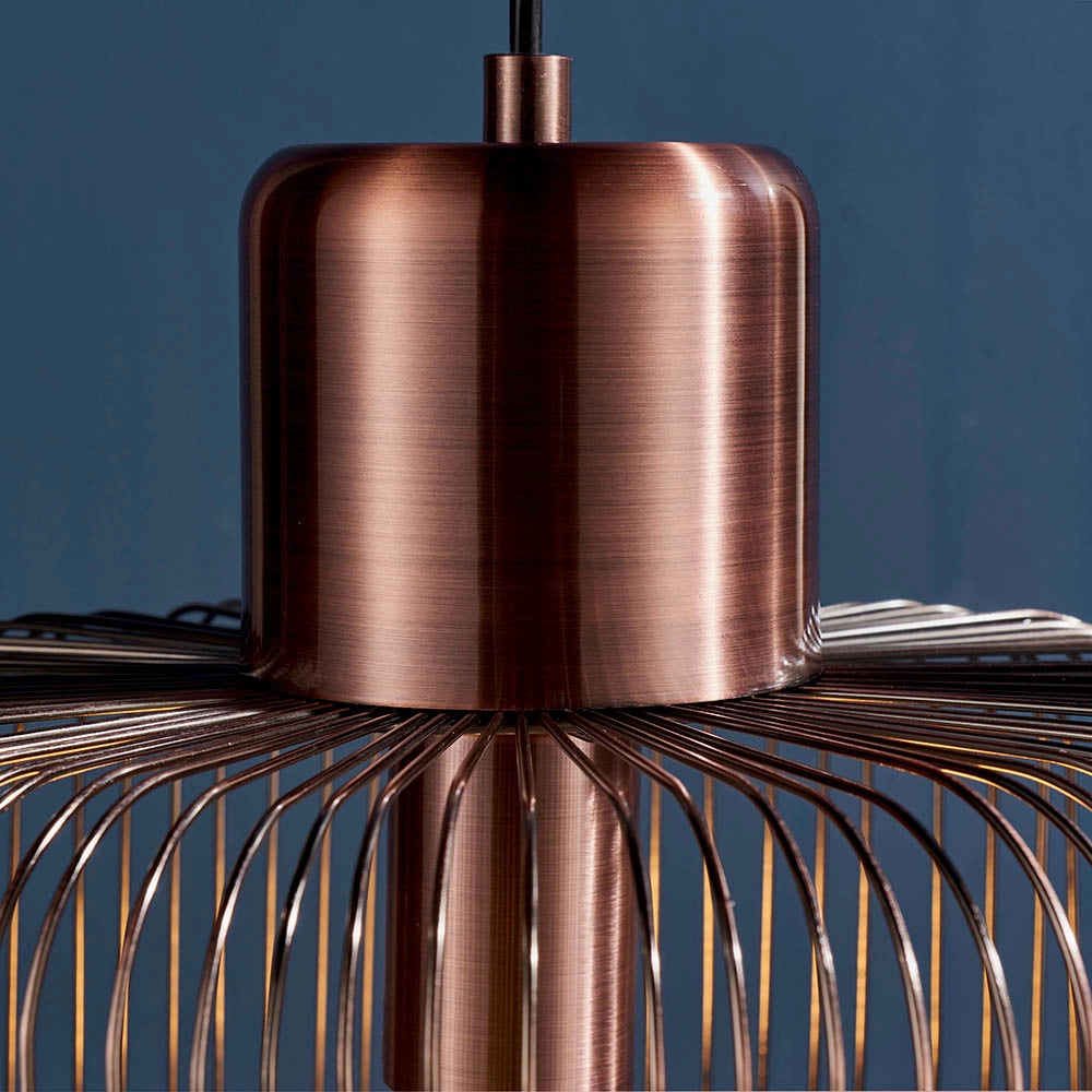 Lampada a sospensione retro rame antico E27 Nicola Endon