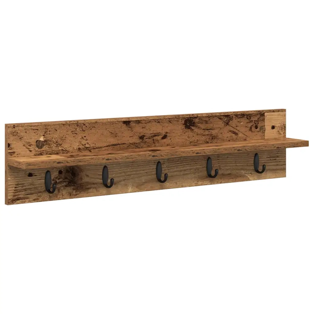 Appendiabiti a muro Legno vecchio 80 x 10,5 x 18 cm 874401