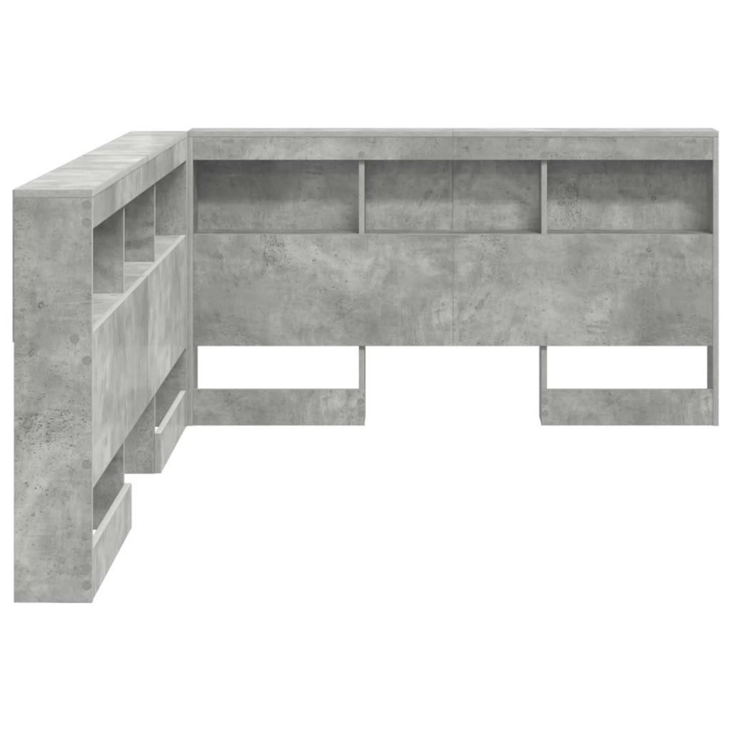 Testata contenitore Grigio cemento 160 cm Legno multistrato 3335504