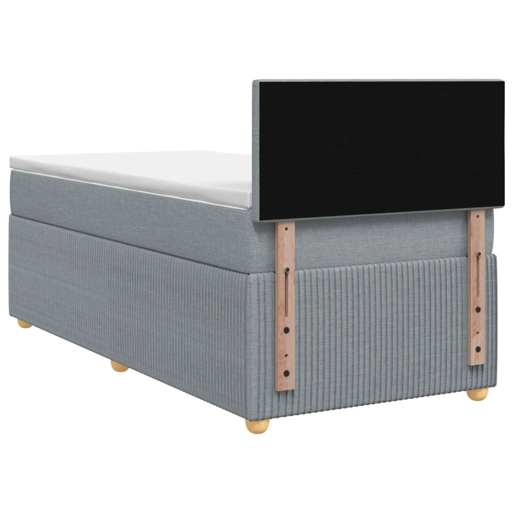 Letto con Box Spring, Materasso e LED Grigio Chiaro 90 x 190 cm 3453223